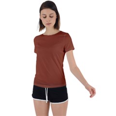 Sugar Brown	 - 	back Circle Cutout Sports Tee by ColorfulSportsWear