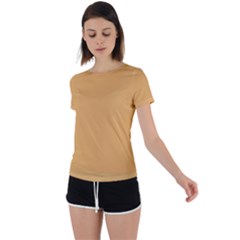 Sunray Orange	 - 	back Circle Cutout Sports Tee by ColorfulSportsWear