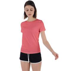 Sun Kissed Coral	 - 	back Circle Cutout Sports Tee by ColorfulSportsWear