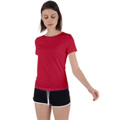 Venetian Red	 - 	back Circle Cutout Sports Tee by ColorfulSportsWear