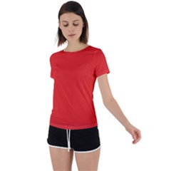 Lava Red	 - 	back Circle Cutout Sports Tee by ColorfulSportsWear