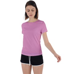 Charm Pink	 - 	back Circle Cutout Sports Tee by ColorfulSportsWear