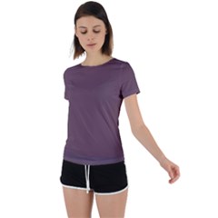 Plum Wine	 - 	back Circle Cutout Sports Tee by ColorfulSportsWear