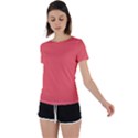 Hot Coral	 - 	Back Circle Cutout Sports Tee View1