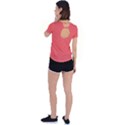 Hot Coral	 - 	Back Circle Cutout Sports Tee View2