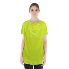 Bitter Lemon Green	 - 	skirt Hem Sports Top by ColorfulSportsWear