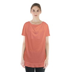 Burnt Sienna Orange	 - 	skirt Hem Sports Top by ColorfulSportsWear