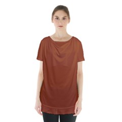 Sugar Brown	 - 	skirt Hem Sports Top by ColorfulSportsWear