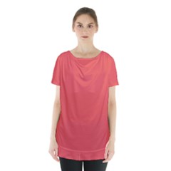 Valentine Red	 - 	skirt Hem Sports Top by ColorfulSportsWear