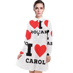 I Love Carol Long Sleeve Chiffon Shirt Dress