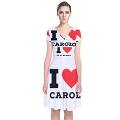 I Love Carol Short Sleeve Front Wrap Dress by ilovewhateva