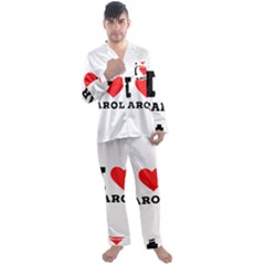 I Love Carol Men s Long Sleeve Satin Pajamas Set