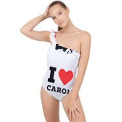 I Love Carol Frilly One Shoulder Swimsuit