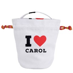 I Love Carol Drawstring Bucket Bag