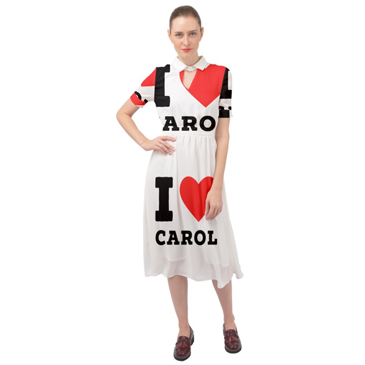 I love carol Keyhole Neckline Chiffon Dress