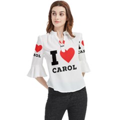 I Love Carol Loose Horn Sleeve Chiffon Blouse