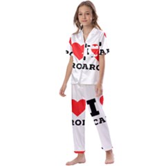 I Love Carol Kids  Satin Short Sleeve Pajamas Set