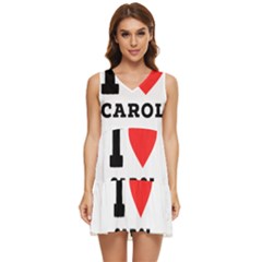 I Love Carol Tiered Sleeveless Mini Dress