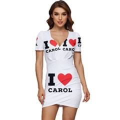 I Love Carol Low Cut Cap Sleeve Mini Dress