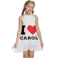 I Love Carol Kids  Halter Collar Waist Tie Chiffon Dress