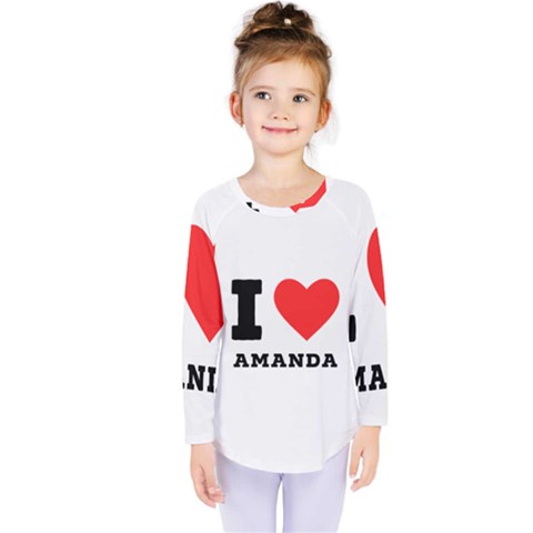 I Love Amanda Kids  Long Sleeve Tee by ilovewhateva