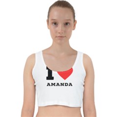 I Love Amanda Velvet Racer Back Crop Top by ilovewhateva