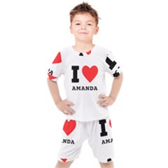 I Love Amanda Kids  Tee And Shorts Set by ilovewhateva