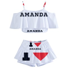 I Love Amanda Kids  Off Shoulder Skirt Bikini by ilovewhateva