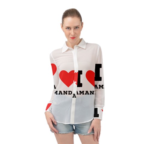 I Love Amanda Long Sleeve Chiffon Shirt by ilovewhateva