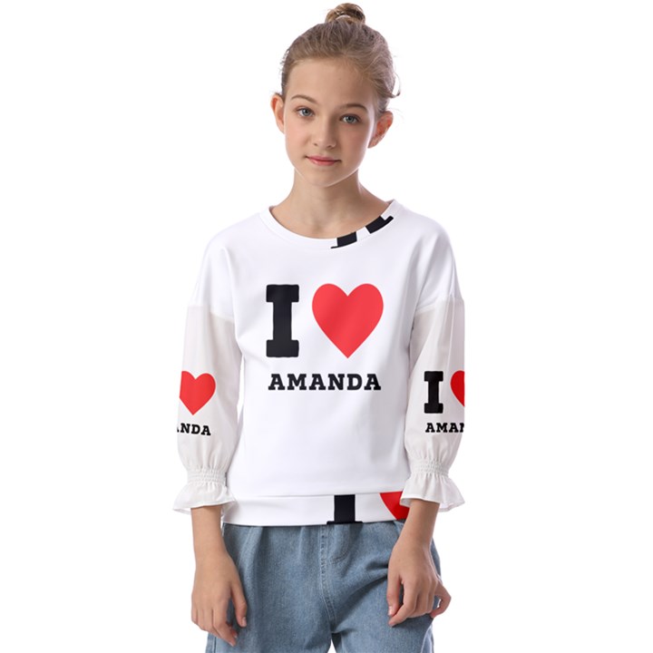 I love amanda Kids  Cuff Sleeve Top