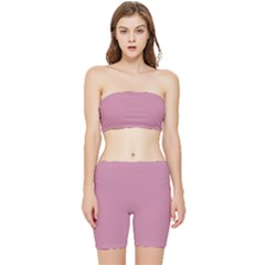 Cashmere Rose Pink	 - 	stretch Shorts And Tube Top Set by ColorfulSportsWear