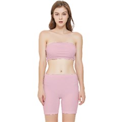 Baby Pink	 - 	stretch Shorts And Tube Top Set by ColorfulSportsWear