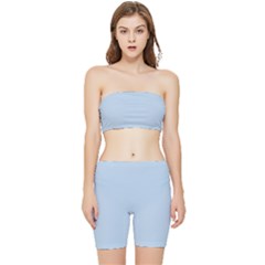 Pale Aqua Blue	 - 	stretch Shorts And Tube Top Set by ColorfulSportsWear