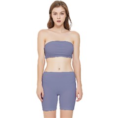 Flint Grey	 - 	stretch Shorts And Tube Top Set by ColorfulSportsWear