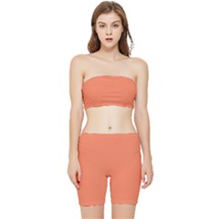 Basket Ball Orange	 - 	stretch Shorts And Tube Top Set by ColorfulSportsWear