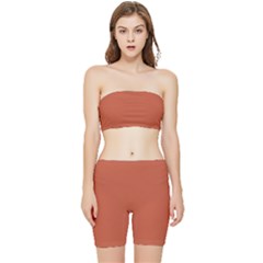 Dark Mango	 - 	stretch Shorts And Tube Top Set by ColorfulSportsWear