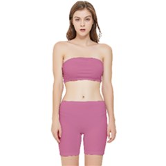 Pale Violet Pink	 - 	stretch Shorts And Tube Top Set by ColorfulSportsWear