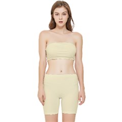 Lemon Meringue Yellow	 - 	stretch Shorts And Tube Top Set by ColorfulSportsWear