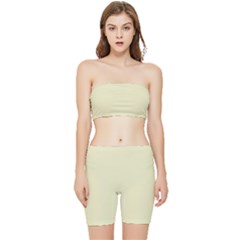 Pale Spring Bud	 - 	stretch Shorts And Tube Top Set by ColorfulSportsWear