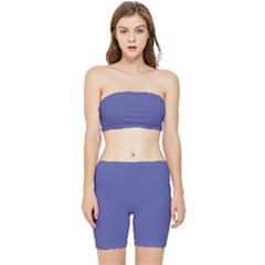 Blue Iris	 - 	stretch Shorts And Tube Top Set by ColorfulSportsWear