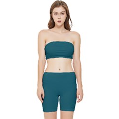 Eagle Green	 - 	stretch Shorts And Tube Top Set by ColorfulSportsWear