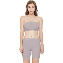 Silver Pink	 - 	stretch Shorts And Tube Top Set by ColorfulSportsWear