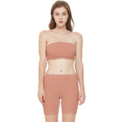 Soft Copper	 - 	Stretch Shorts and Tube Top Set