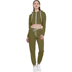 Antique Bronze Green	 - 	cropped Zip Up Lounge Set by ColorfulSportsWear