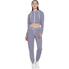 Coin Grey	 - 	cropped Zip Up Lounge Set by ColorfulSportsWear