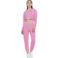 Carnation Pink	 - 	cropped Zip Up Lounge Set by ColorfulSportsWear