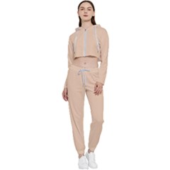 Desert Sand	 - 	cropped Zip Up Lounge Set by ColorfulSportsWear