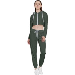 Kombu Green	 - 	cropped Zip Up Lounge Set by ColorfulSportsWear