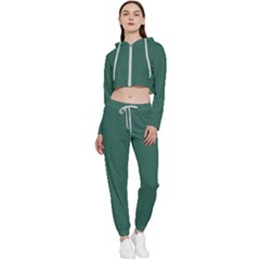 Medium Sea Green	 - 	cropped Zip Up Lounge Set by ColorfulSportsWear