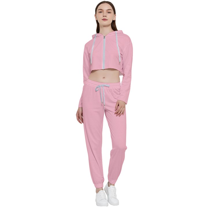 Lemonade Pink	 - 	Cropped Zip Up Lounge Set